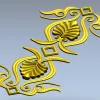 Вертикальный рокайльный орнамент - 3D модель STL для ЧПУ по дереву