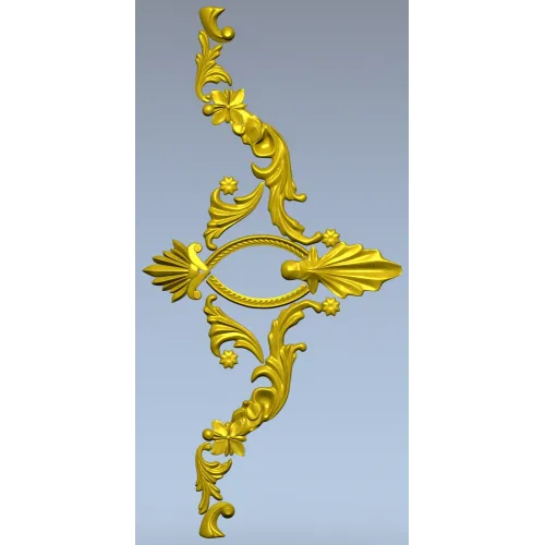 Rocaille Corner Applique STL - ornate corner 3D model for CNC