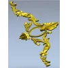 Rocaille Corner Applique STL - ornate corner 3D model for CNC