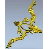 Rocaille Corner Applique STL - ornate corner 3D model for CNC