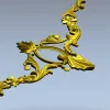 Rocaille Corner Applique STL - ornate corner 3D model for CNC
