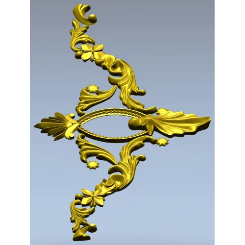 Rocaille Corner Applique STL - ornate corner 3D model for CNC