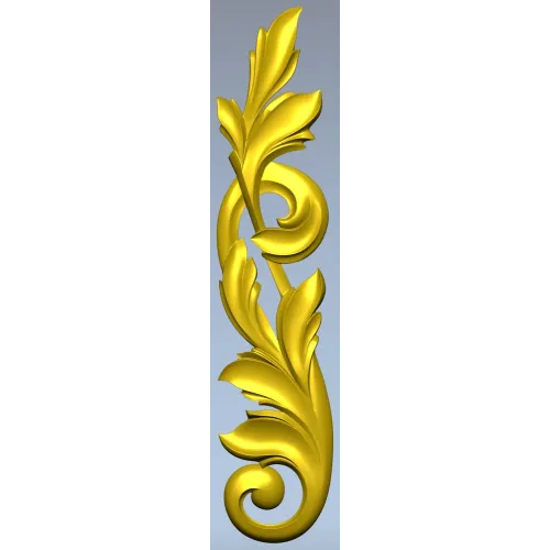Acanthus Vertical Scroll STL 3D Model for CNC