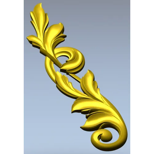 Acanthus Vertical Scroll STL 3D Model for CNC