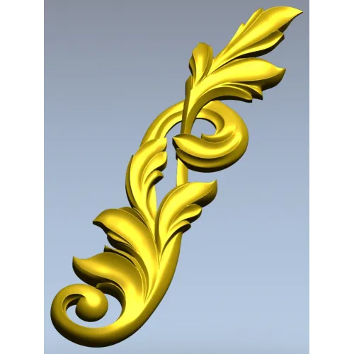 Acanthus Vertical Scroll STL 3D Model for CNC