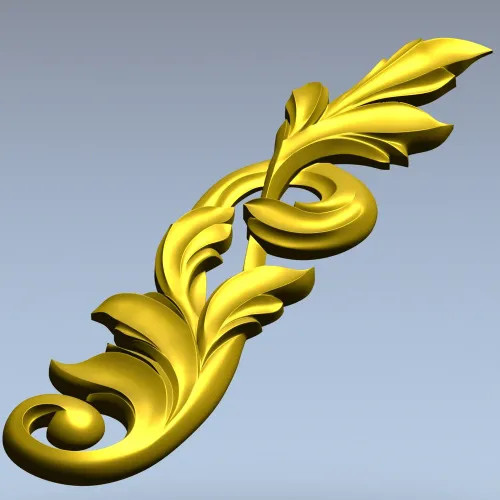 Acanthus Vertical Scroll STL 3D Model for CNC