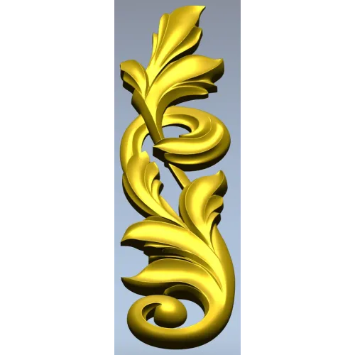 Acanthus Vertical Scroll STL 3D Model for CNC