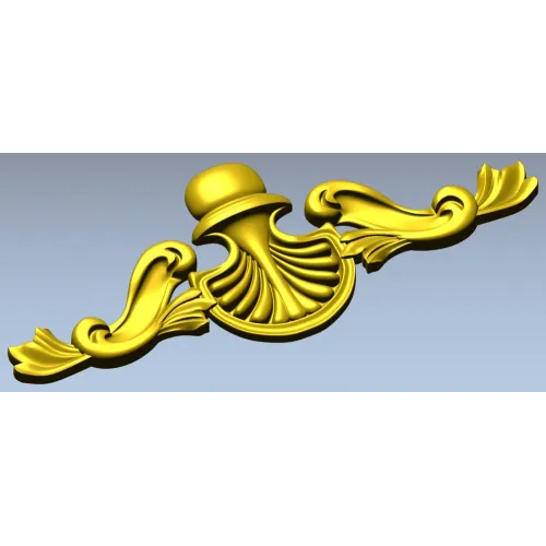 Shell Cartouche Applique - high-quality STL 3D model for CNC
