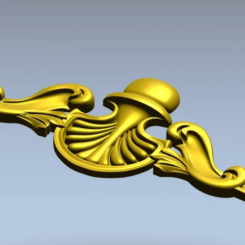 Shell Cartouche Applique - high-quality STL 3D model for CNC