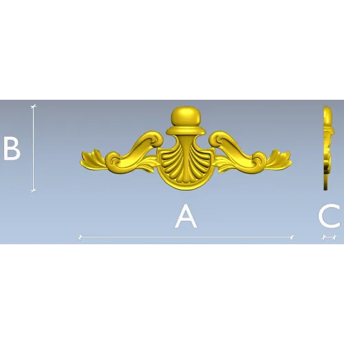 Shell Cartouche Applique - high-quality STL 3D model for CNC
