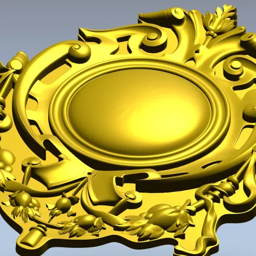 Aureate Rocaille Medallion - STL 3D model for CNC