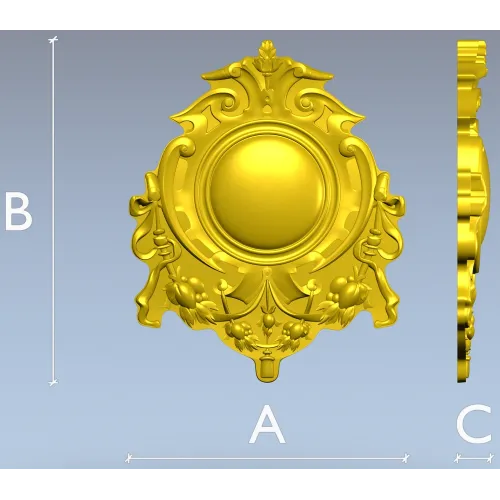 Aureate Rocaille Medallion - STL 3D model for CNC