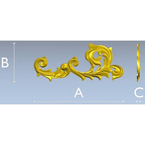 Rococo Acanthus Corner STL 3D Model for CNC