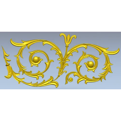 Auric Acanthus Scroll - STL 3D Model for CNC Decorative Panel