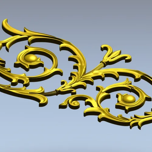 Auric Acanthus Scroll - STL 3D Model for CNC Decorative Panel