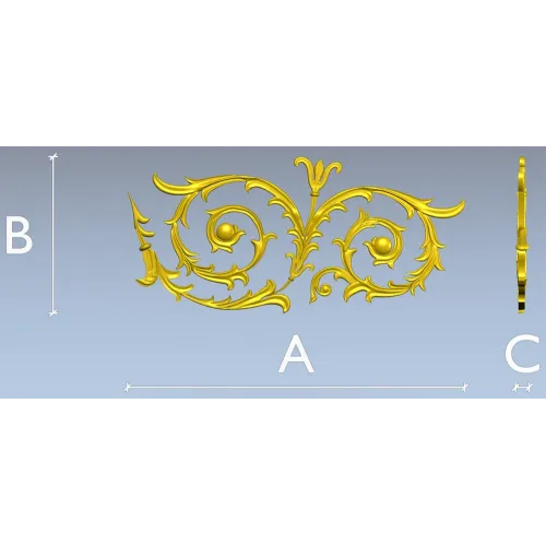 Auric Acanthus Scroll - STL 3D Model for CNC Decorative Panel
