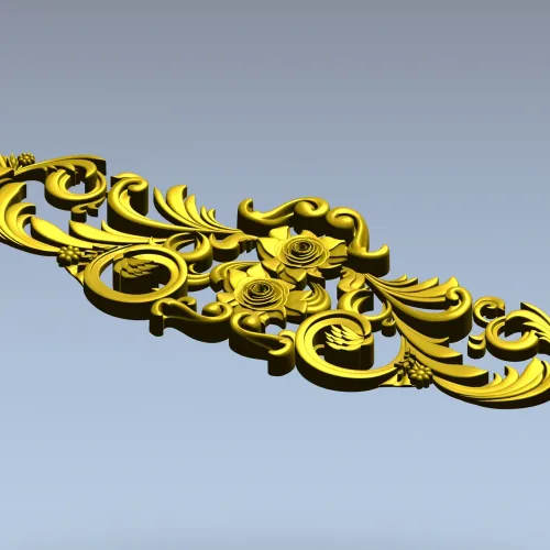 Барочный картуш с розами - 3D модель STL для ЧПУ