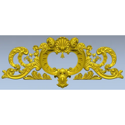 Rococo Shell Cartouche STL for CNC