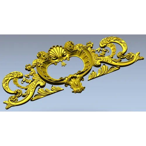 Rococo Shell Cartouche STL for CNC