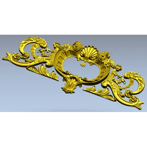 Rococo Shell Cartouche STL for CNC