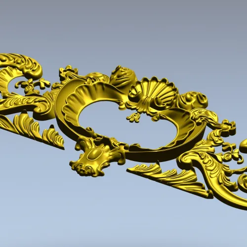 Rococo Shell Cartouche STL for CNC