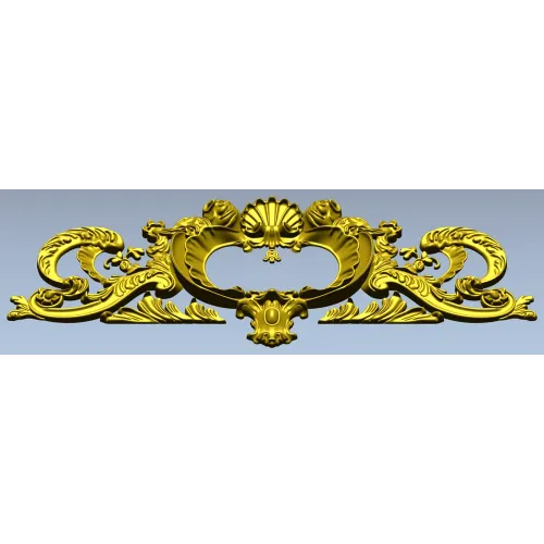 Rococo Shell Cartouche STL for CNC