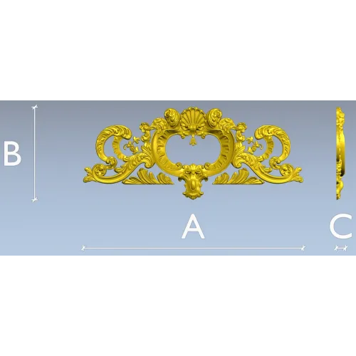 Rococo Shell Cartouche STL for CNC