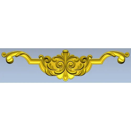 Rococo Scroll Crest - STL 3D model for CNC milling