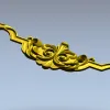 Rococo Scroll Crest - STL 3D model for CNC milling