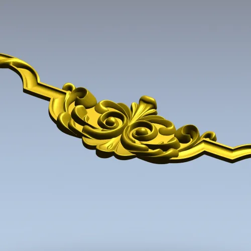 Rococo Scroll Crest - STL 3D model for CNC milling