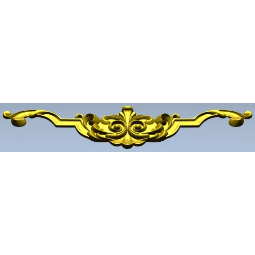 Rococo Scroll Crest - STL 3D model for CNC milling