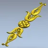 Вертикальный декоративный орнамент - тюльпан с розеткой (STL для ЧПУ)