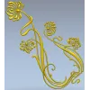 Art Nouveau Chrysanthemum Corner Relief STL