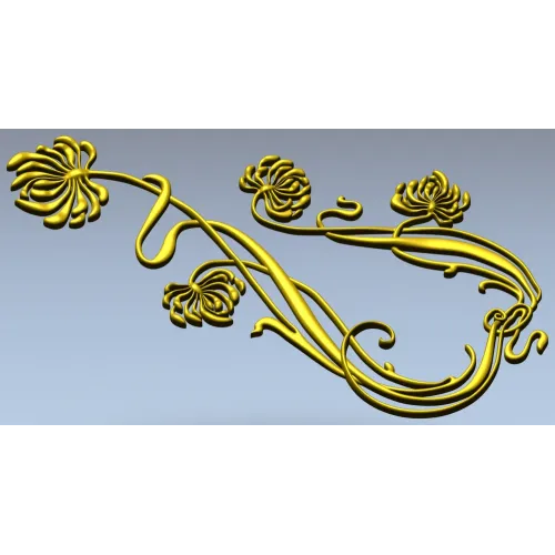 Art Nouveau Chrysanthemum Corner Relief STL