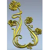 Art Nouveau Chrysanthemum Corner Relief STL