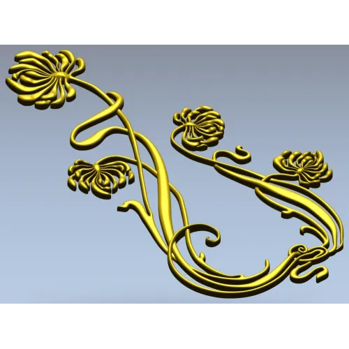 Art Nouveau Chrysanthemum Corner Relief STL