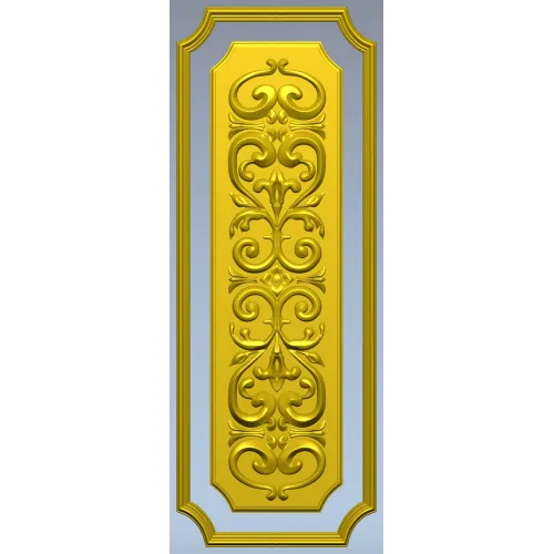 Vertical Acanthus Decorative Panel STL for CNC