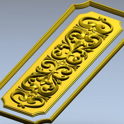 Vertical Acanthus Decorative Panel STL for CNC