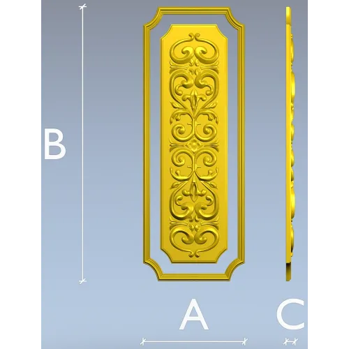 Vertical Acanthus Decorative Panel STL for CNC