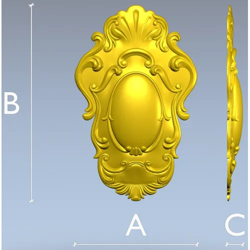 Baroque Oval Cartouche STL