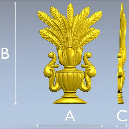 Пернатый вазон - 3D модель в формате STL для ЧПУ