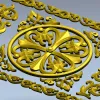 Ornamental Rosette Panel STL for CNC - Acanthus Scroll Relief