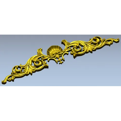 Рокайльный картуш с раковиной - 3D модель STL для ЧПУ
