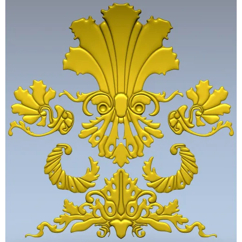 Декоративный картуш "Флора-волна" - STL модель для ЧПУ