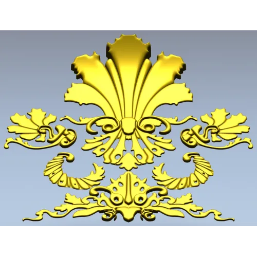 Декоративный картуш "Флора-волна" - STL модель для ЧПУ