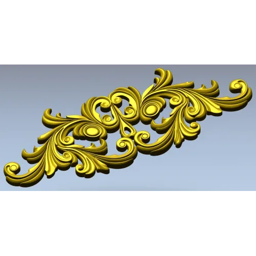 Rococo Acanthus Horizontal Ornament STL 3D Model for CNC