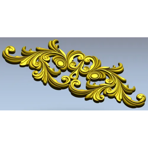 Rococo Acanthus Horizontal Ornament STL 3D Model for CNC