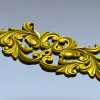 Rococo Acanthus Horizontal Ornament STL 3D Model for CNC