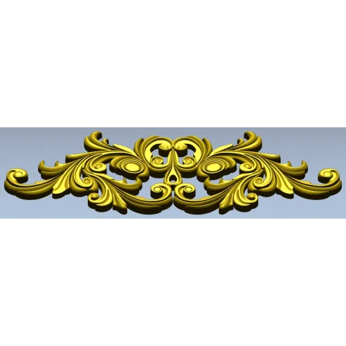 Rococo Acanthus Horizontal Ornament STL 3D Model for CNC