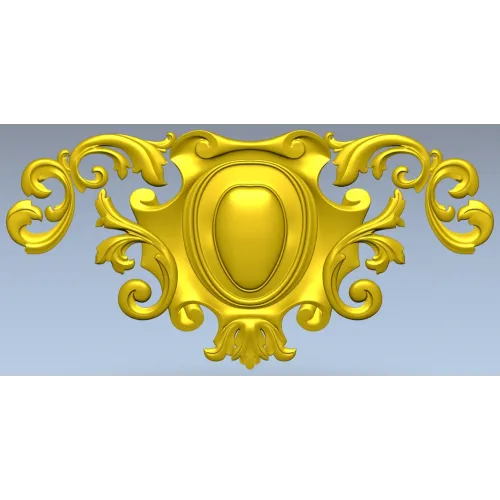 Ornate Rococo Cartouche STL for CNC Milling